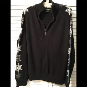 Eddie Bauer black snowflake sweater